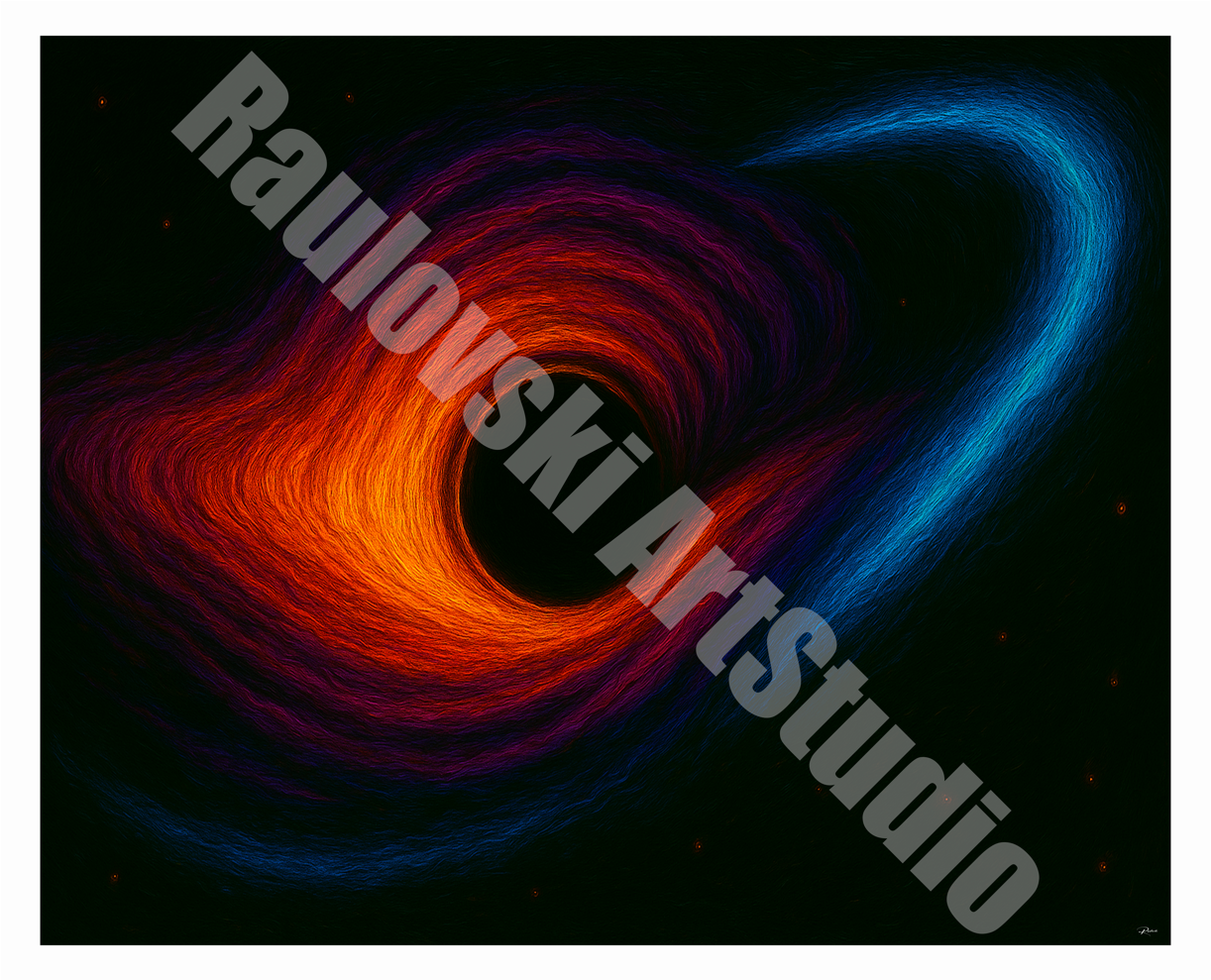 Neon Black Hole - High-Resolution Digital Art for Giclée Printing