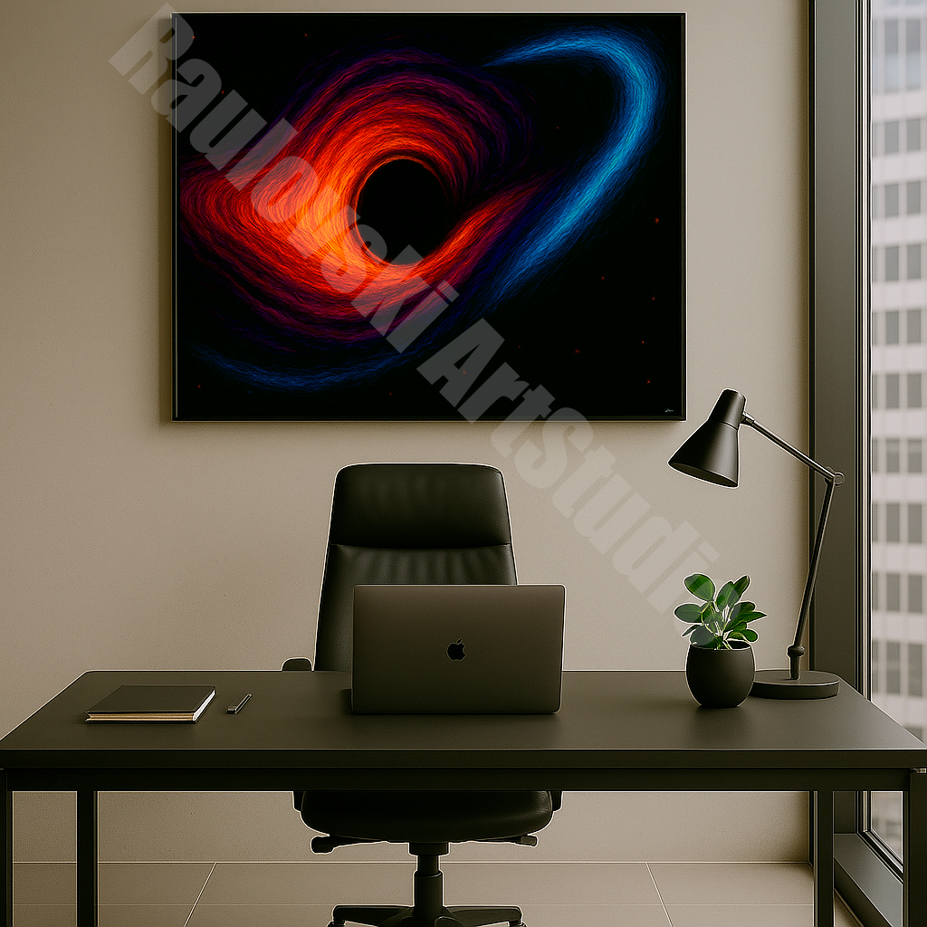 Neon Black Hole - High-Resolution Digital Art for Giclée Printing