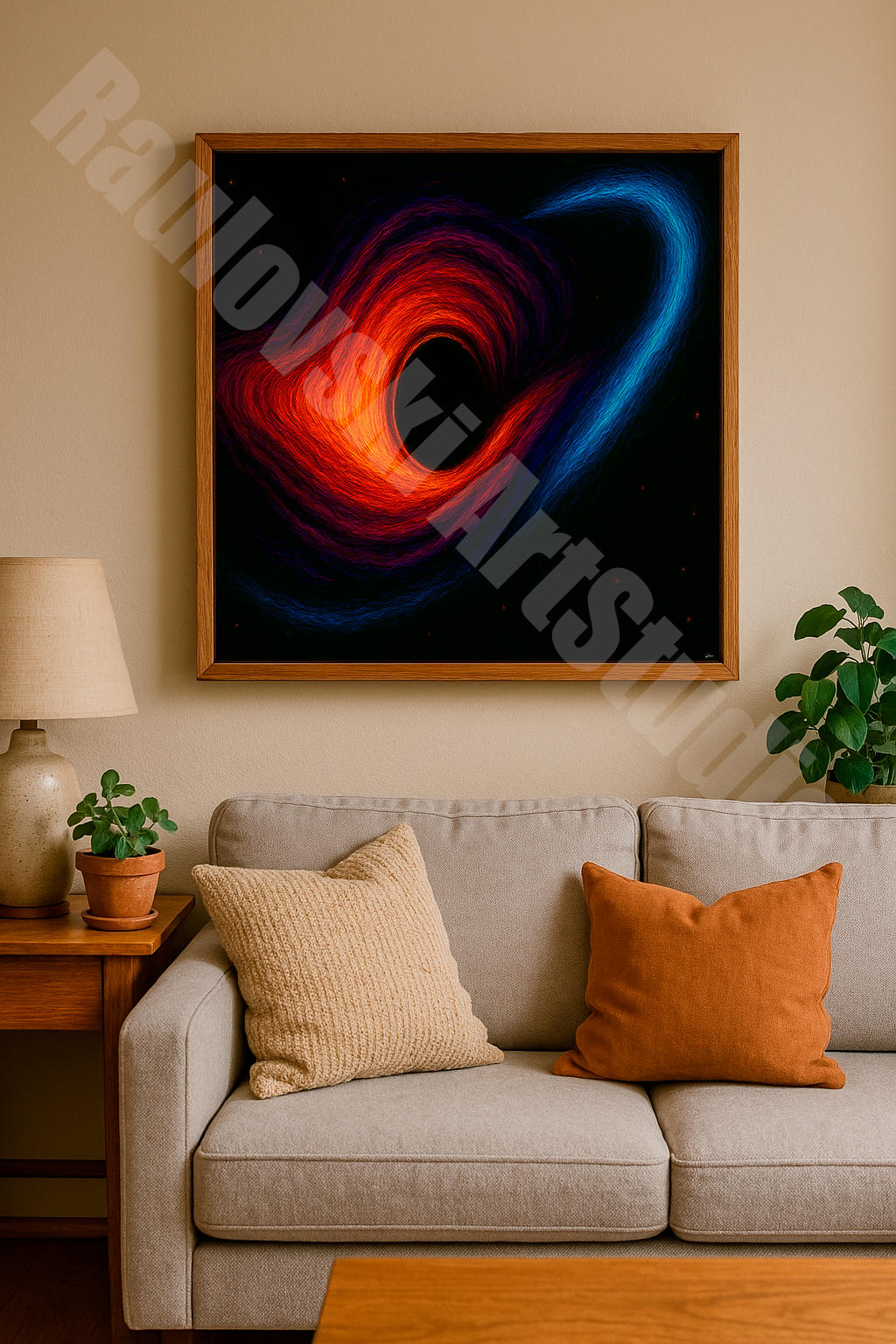 Neon Black Hole - High-Resolution Digital Art for Giclée Printing